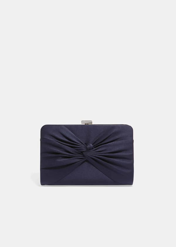Kendall Satin Knot Front Clutch Bag