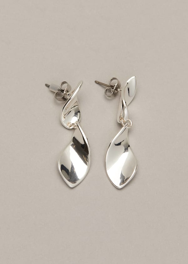 Cam Twisted Leaf Drop Earrings