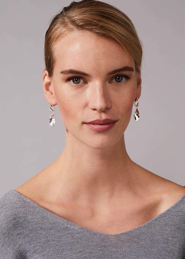 Cam Twisted Leaf Drop Earrings