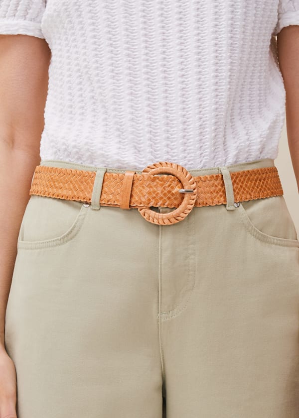 Rosa Leather Cross Weave Belt