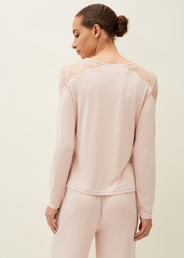 Marlie Lace Long Sleeved Pyjama Top