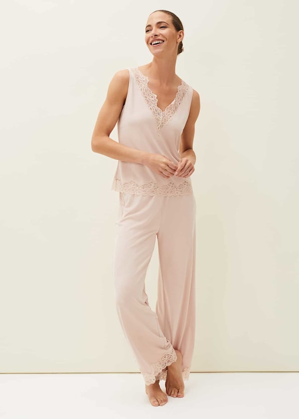 Marlie Lace Pyjama Wide Leg Trousers