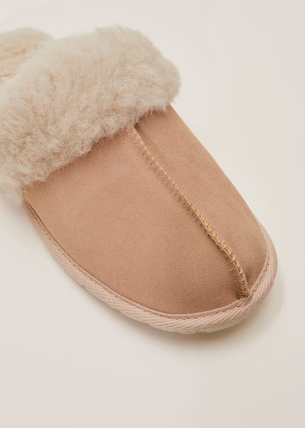 Katia Mule Suede And Sheepskin Slippers