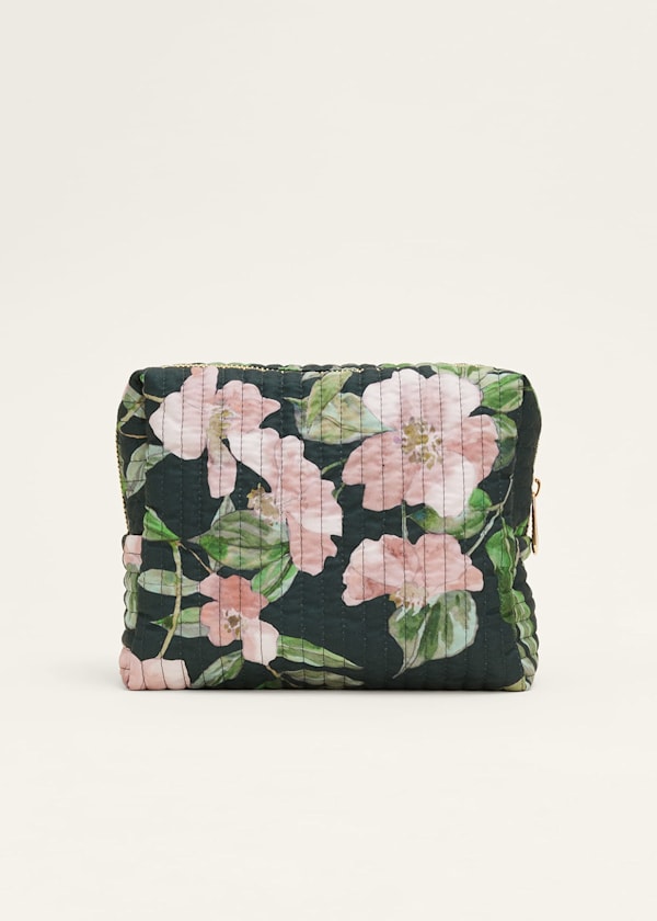 Pina Floral Print Quilted Wash Bag