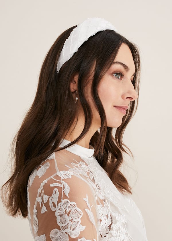 Ivory Beaded Headband