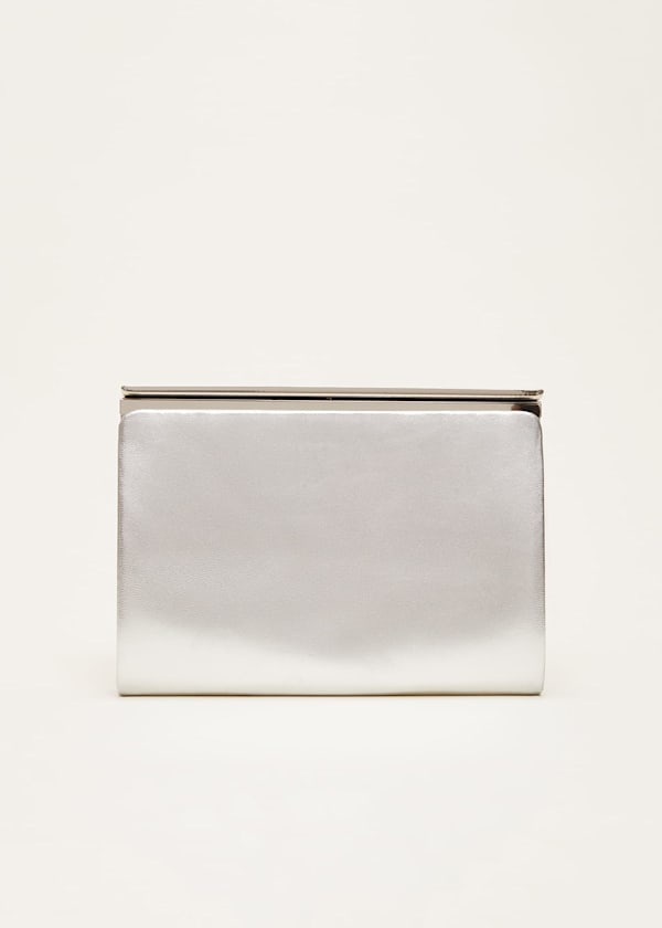 Leather Slim Clutch Bag