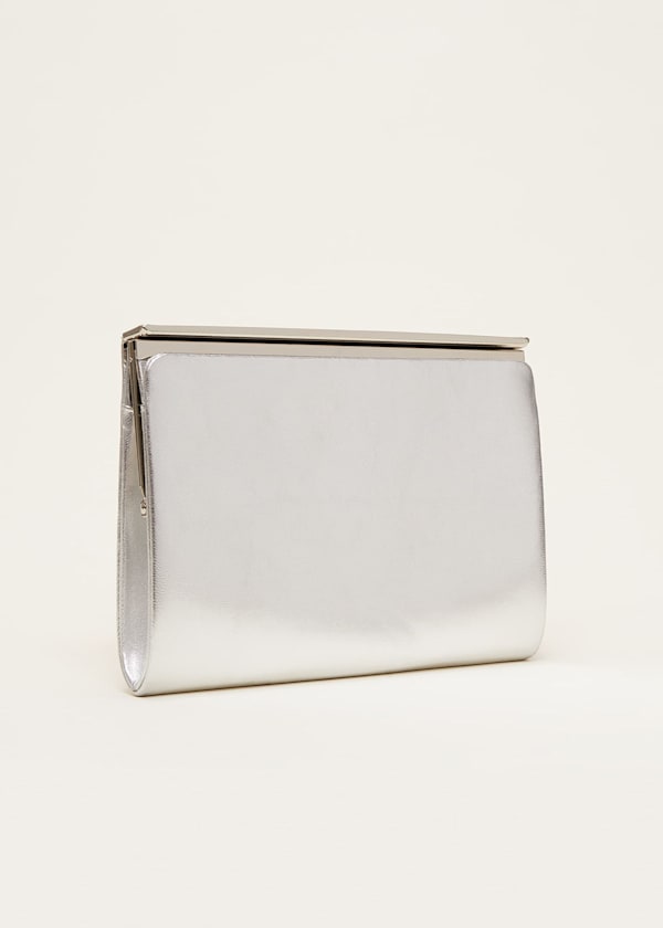 Leather Slim Clutch Bag