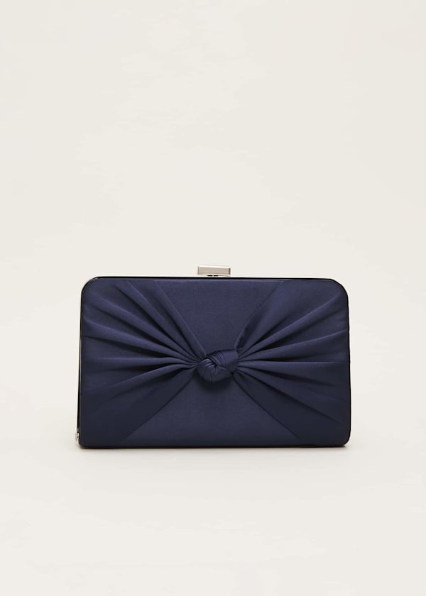 Navy Satin Clutch Box