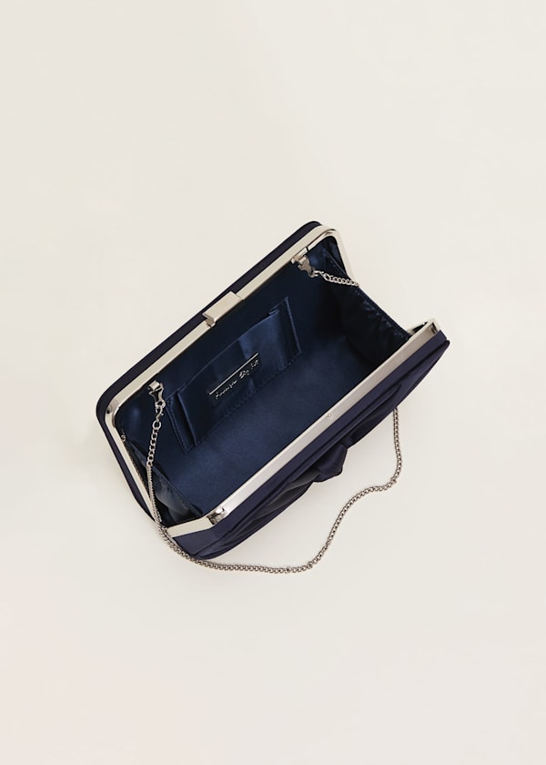 Navy Satin Clutch Box