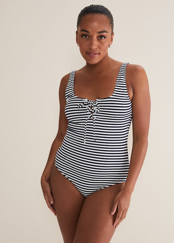 Striped Ribbed Swimsuit