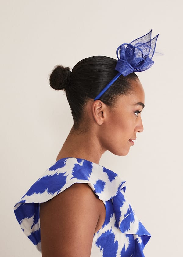 Blue Bow Fascinator