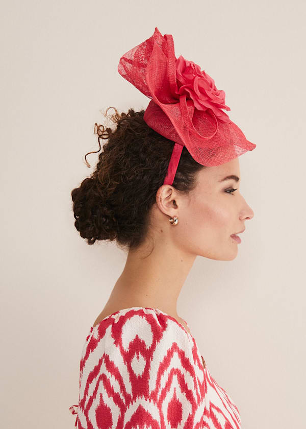 Pink Flower Pillbox Fascinator
