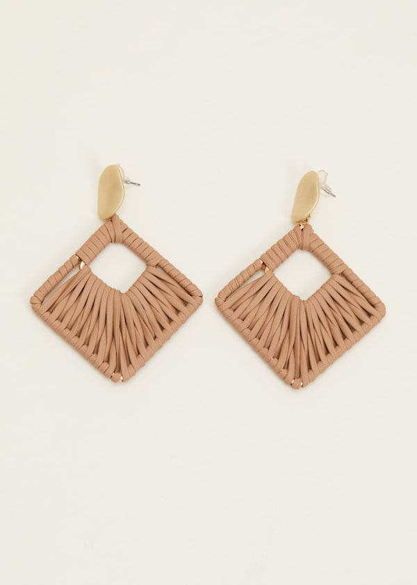 Woven Square Drop Earrings