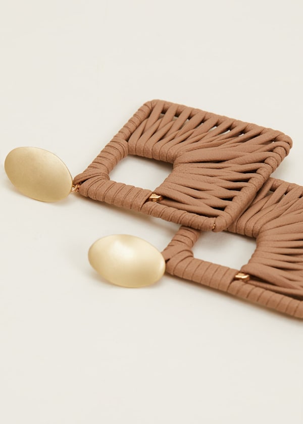 Woven Square Drop Earrings