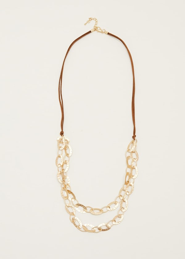 Textured Ring Long Necklace