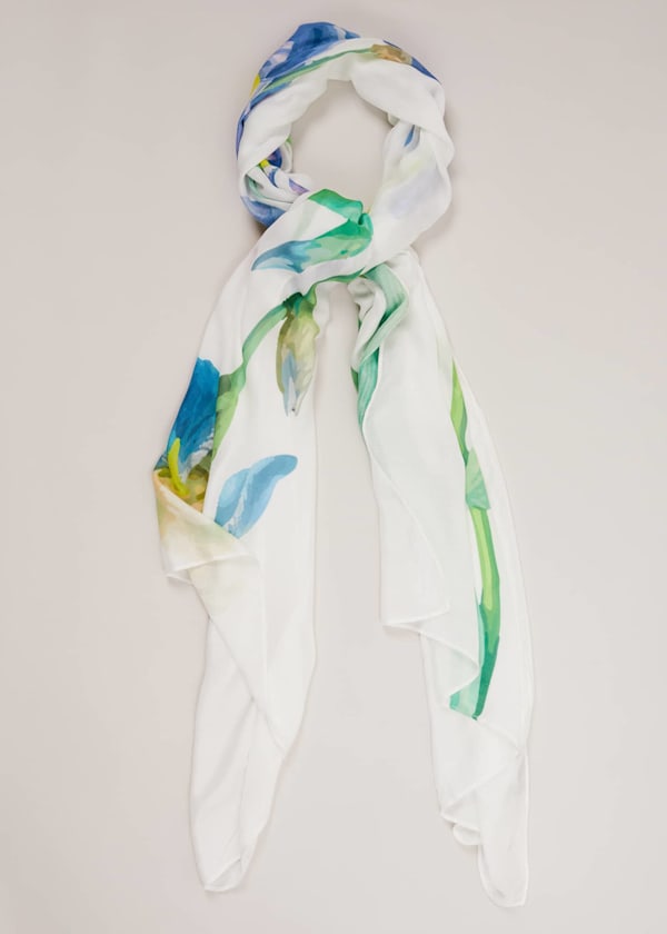 Floral Placement Print Scarf