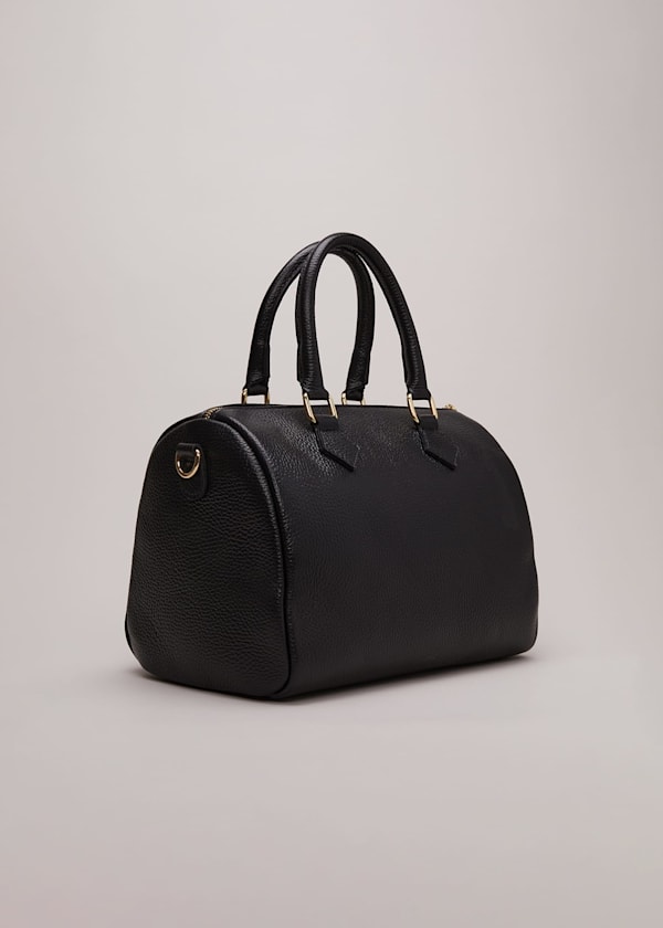 Black Leather Bowling Bag