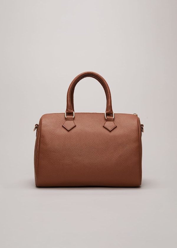 Brown Leather Bowling Bag