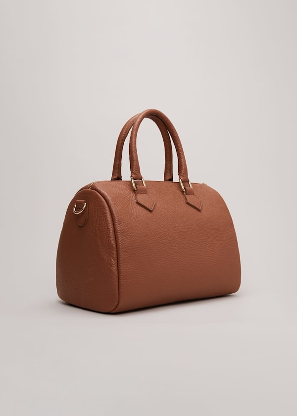 Brown Leather Bowling Bag