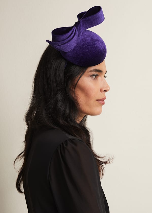 Velvet Bow Pillbox Fascinator