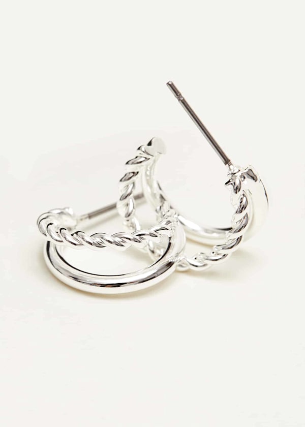Silver Huggie Earrings