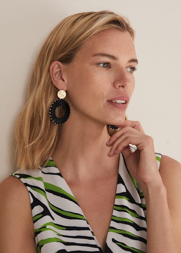 Threaded Circle Drop Earrings