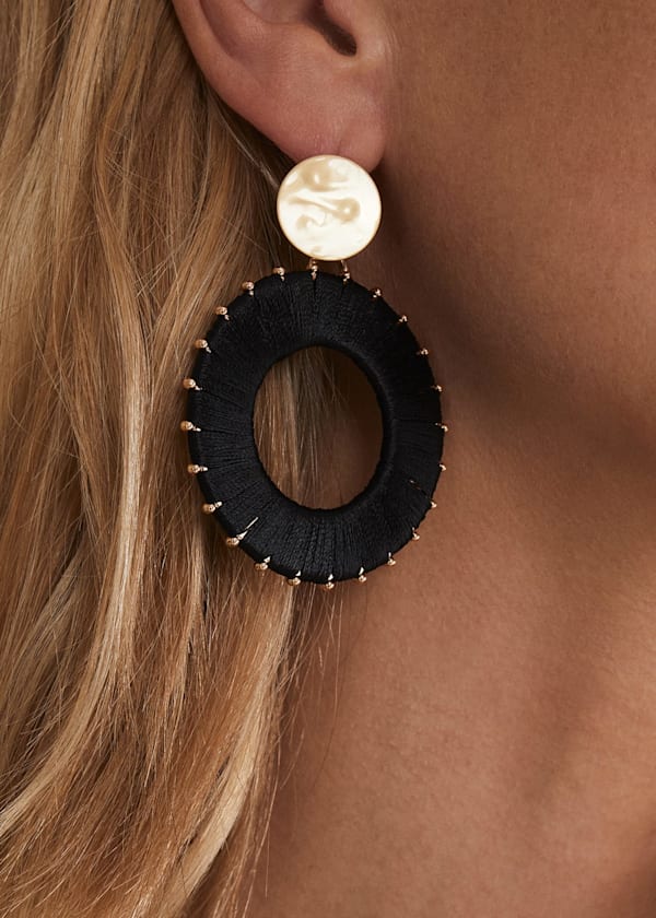 Threaded Circle Drop Earrings