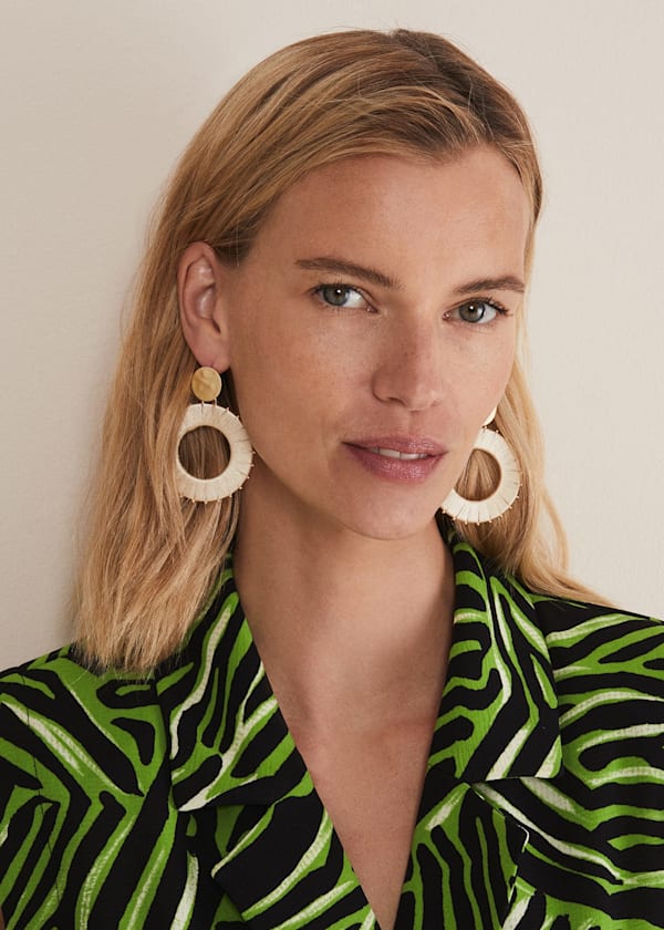 Threaded Circle Drop Earrings