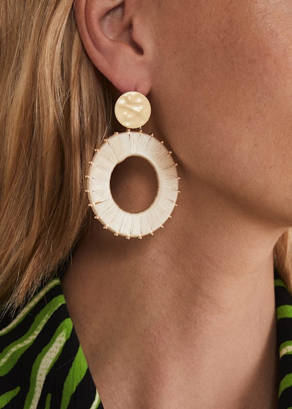 Threaded Circle Drop Earrings