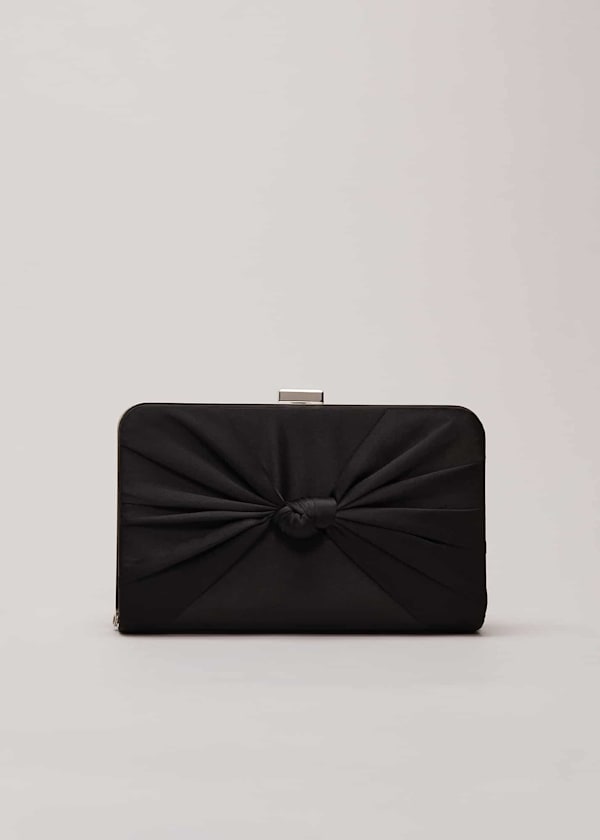 Black Satin Clutch Bag