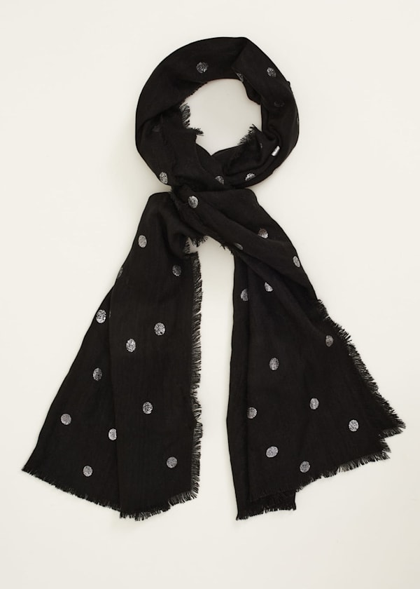 Spotted Black Scarf