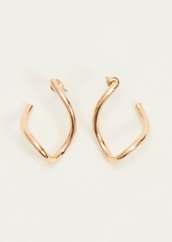 Large Gold Twist Drop Earrings