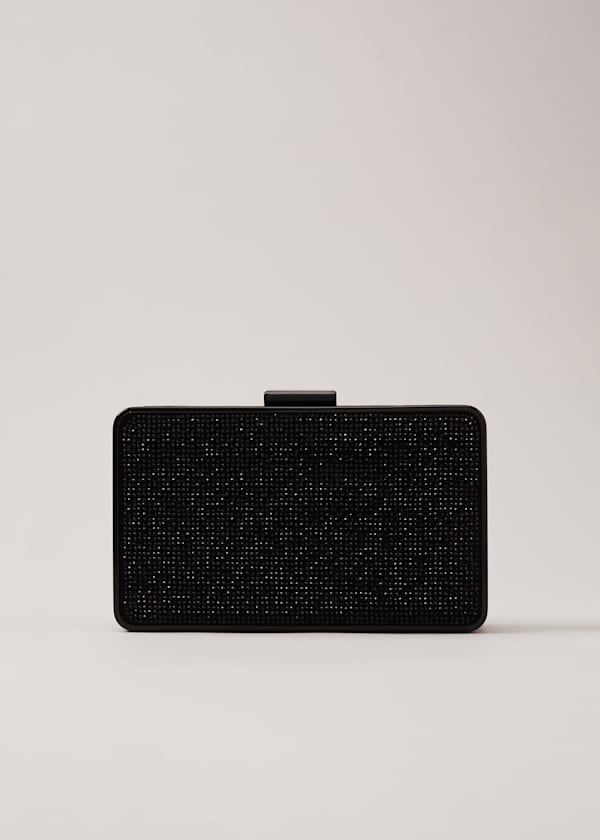 Black Sparkly Clutch Bag