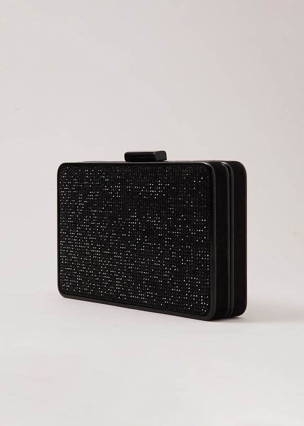 Black Sparkly Clutch Bag