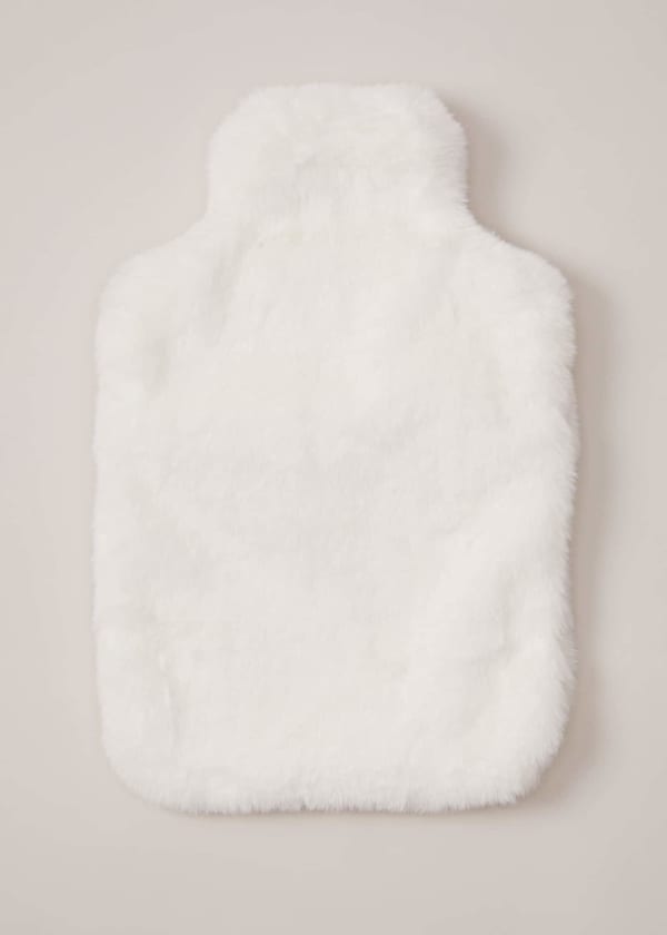 Cream Faux Fur Hot Water Bottle