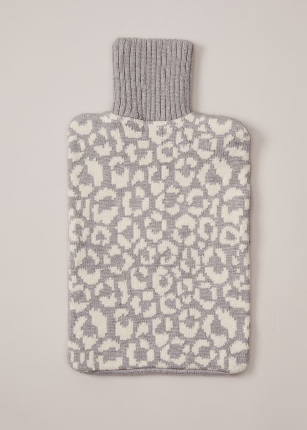 Knitted Leopard Hot Water Bottle