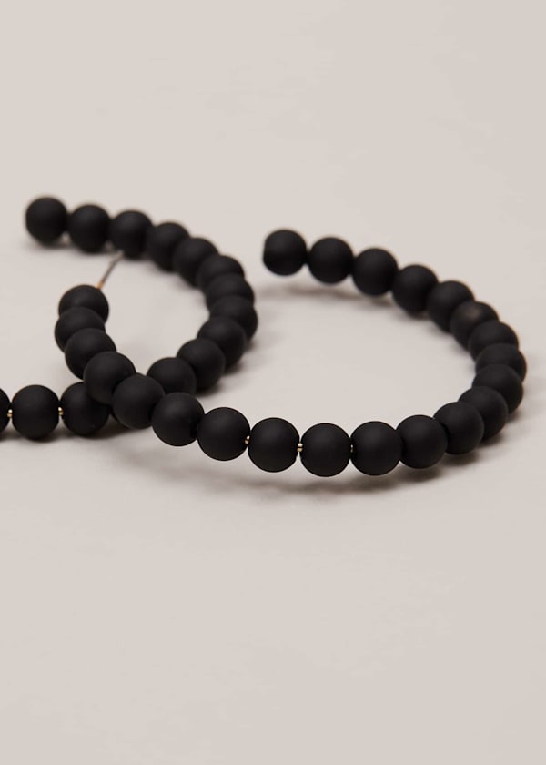 Matte Bead Hoop Earrings