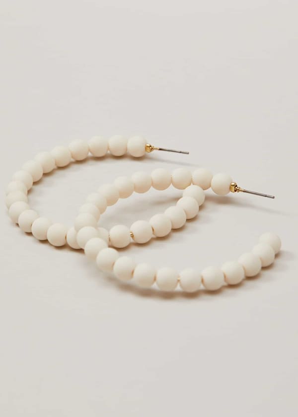 Matte Bead Hoop Earrings