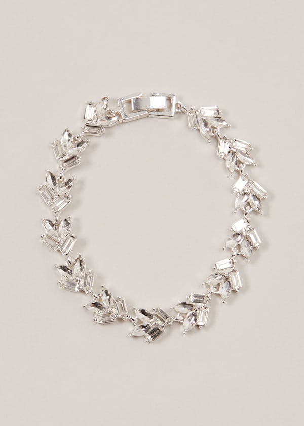 Silver Plated Stone Cluster Bracelet