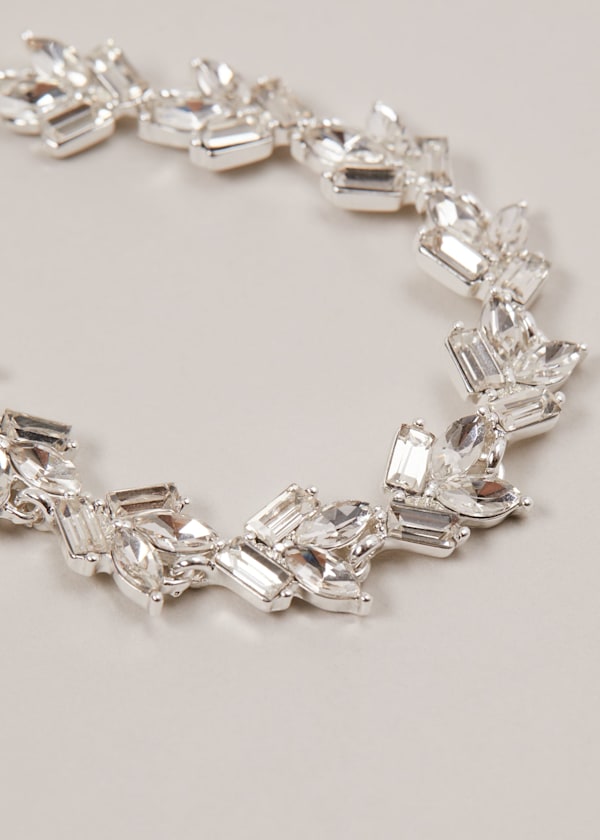 Silver Plated Stone Cluster Bracelet