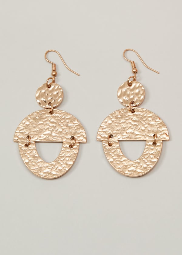 Gold Textured Drop Earrings