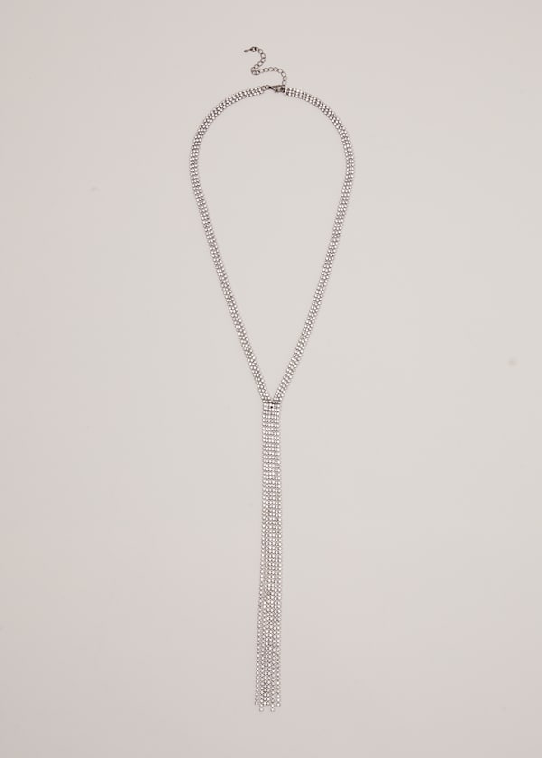 Long Sparkle Lariat Necklace