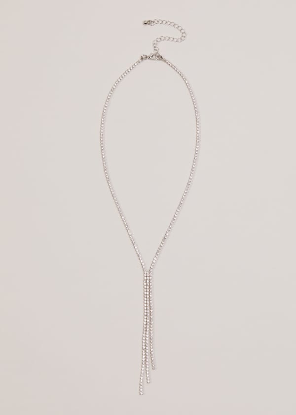 Short Sparkly Lariat Necklace