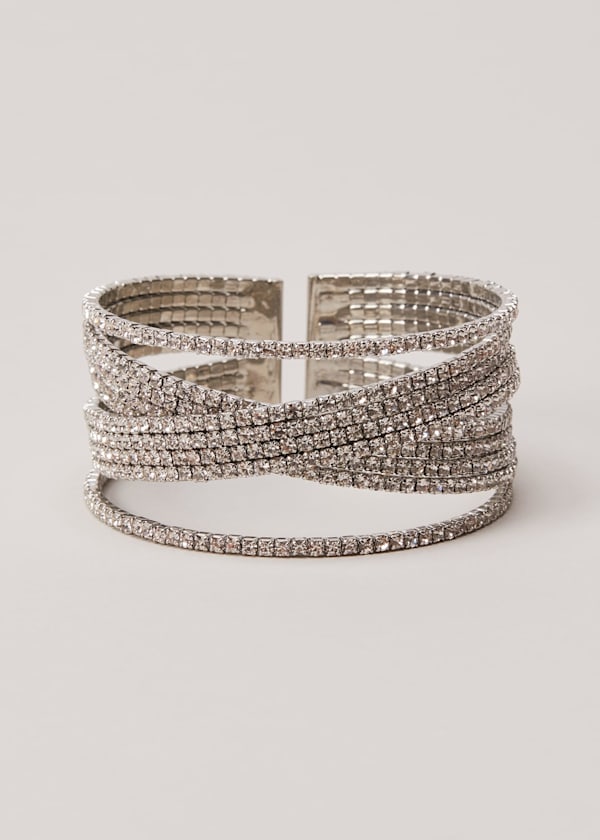 Silver Sparkly Cuff Bracelet