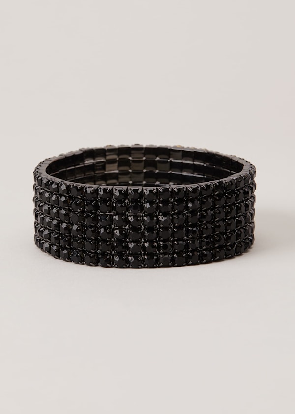 Black Sparkle Cuff Bracelet