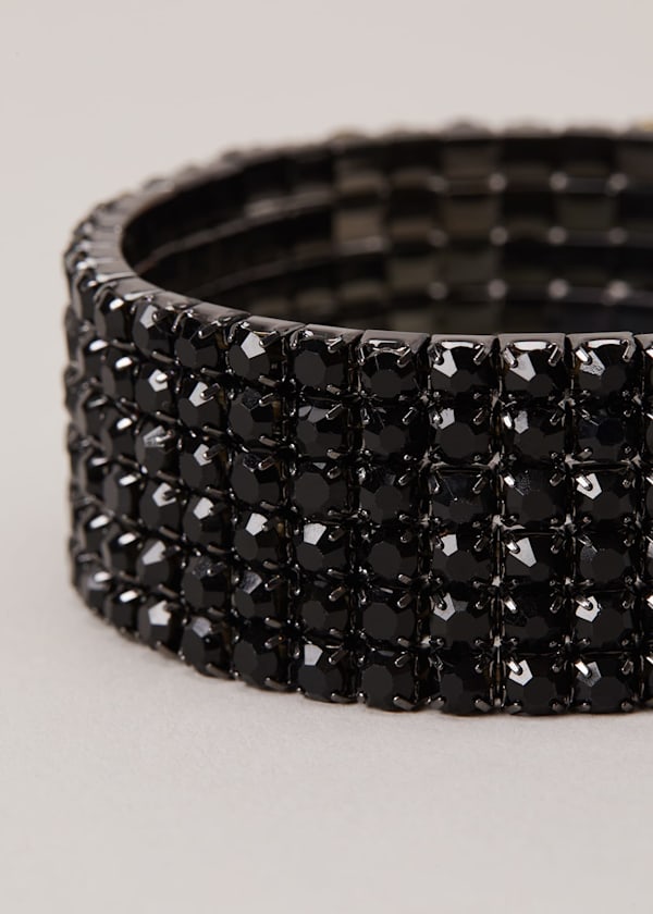Black Sparkle Cuff Bracelet
