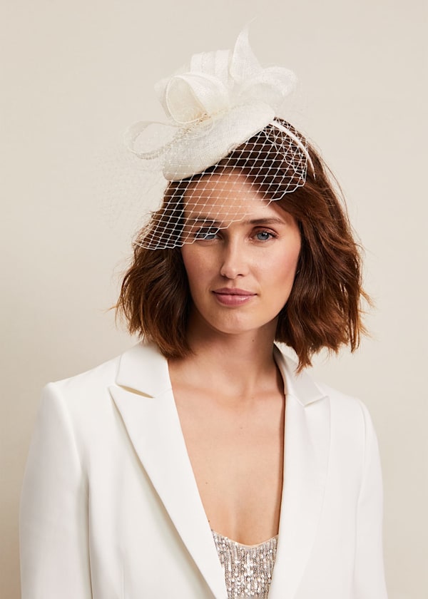 Neutral wedding hats on sale