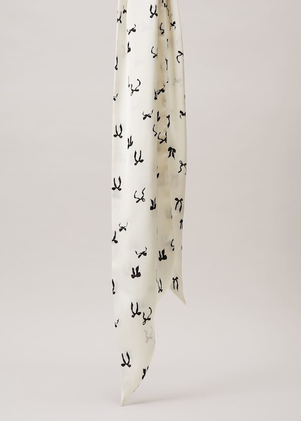 Bow Print Skinny Scarf