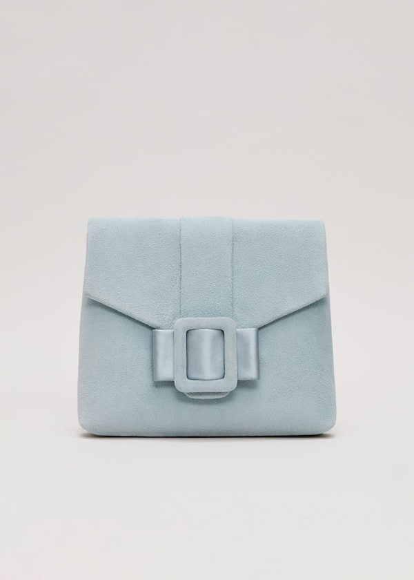 Pale blue shoes and clutch bag sale