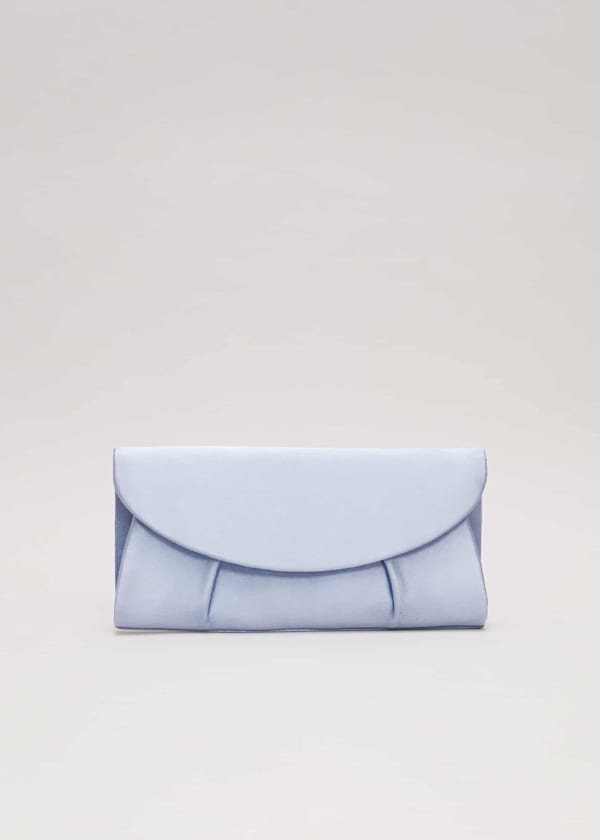 Pleat Satin Clutch Bag